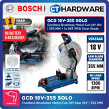 Bosch GCD 18V-355 SOLO Cordless Brushless Metal Cut-Off Saw 18V | 355MM | 0601B59000 + 1x 66T PRO Steel Blade Without Battery & Charger | GCD18V355SOLO