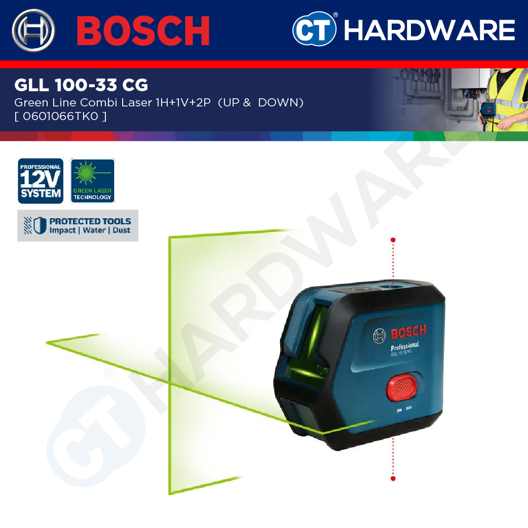 Bosch GCL 15-12 XG Green Line Combi Laser 1H+1V+2P (UP &  DOWN) GCL1512XG Line Combi Laser