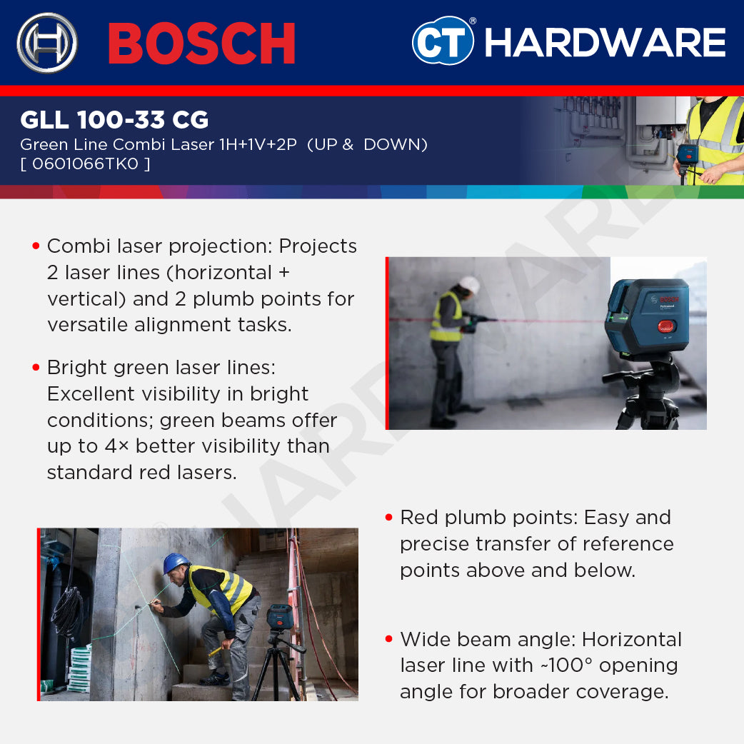 Bosch GCL 15-12 XG Green Line Combi Laser 1H+1V+2P (UP &  DOWN) GCL1512XG Line Combi Laser