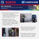 Bosch GCL 15-12 XG Green Line Combi Laser 1H+1V+2P (UP &  DOWN) GCL1512XG Line Combi Laser