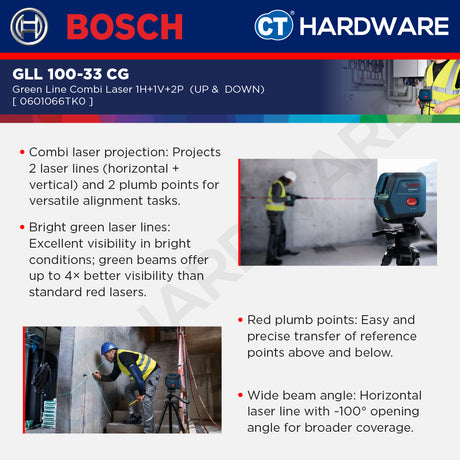 Bosch GCL 15-12 XG Green Line Combi Laser 1H+1V+2P (UP &  DOWN) GCL1512XG Line Combi Laser