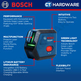 Bosch GCL 15-12 XG Green Line Combi Laser 1H+1V+2P (UP &  DOWN) GCL1512XG Line Combi Laser