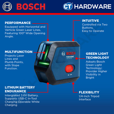 Bosch GCL 15-12 XG Green Line Combi Laser 1H+1V+2P (UP &  DOWN) GCL1512XG Line Combi Laser