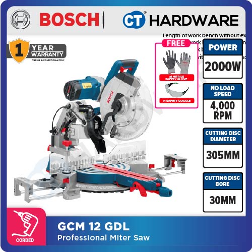 Bosch GCM 12 GDL Professional Mitre Saw 12" 2000W [0601B23670 | GCM12GDL]