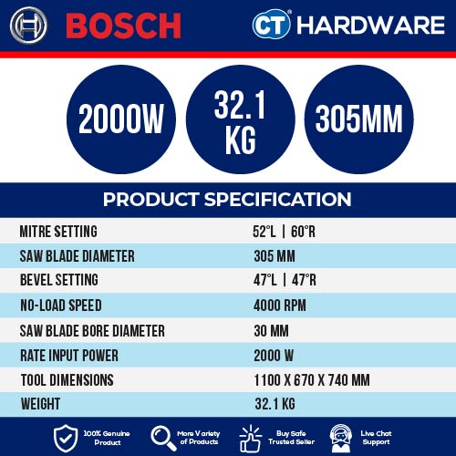 Bosch GCM 12 GDL Professional Mitre Saw 12" 2000W [0601B23670 | GCM12GDL]