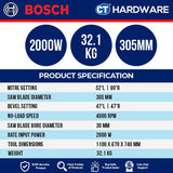 Bosch GCM 12 GDL Professional Mitre Saw 12" 2000W [0601B23670 | GCM12GDL]