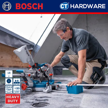 Bosch GCM18V216DSOLO Cordless BITURBO BL Sliding Compound Mitre Saw 18V | 216MM Without Battery & Charger [ SOLO UNIT ]