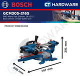 Bosch PRO GCM305-216S Mitre Saw 1300W 216mm 315mm Cutting Capacity [0601B610L0]
