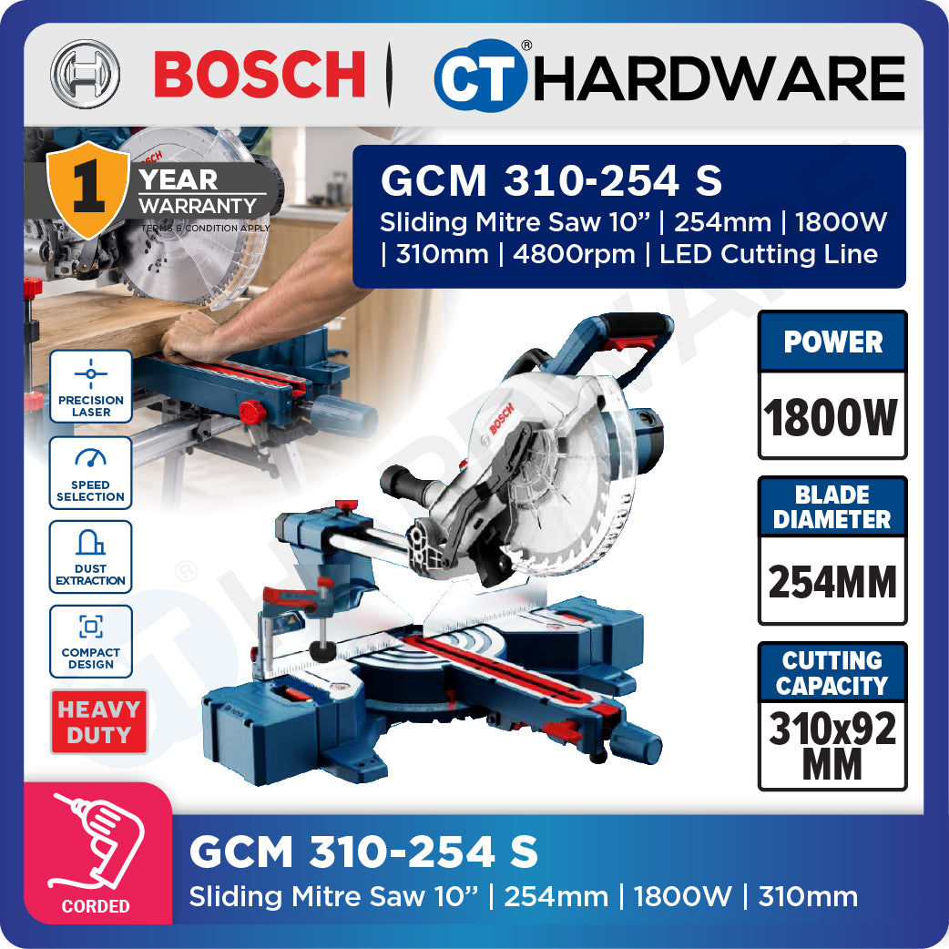 Bosch PRO GCM 310-254 S Mitre Saw 254mm 1800W [0601B532L0]