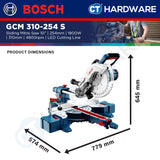 Bosch PRO GCM 310-254 S Mitre Saw 254mm 1800W [0601B532L0]