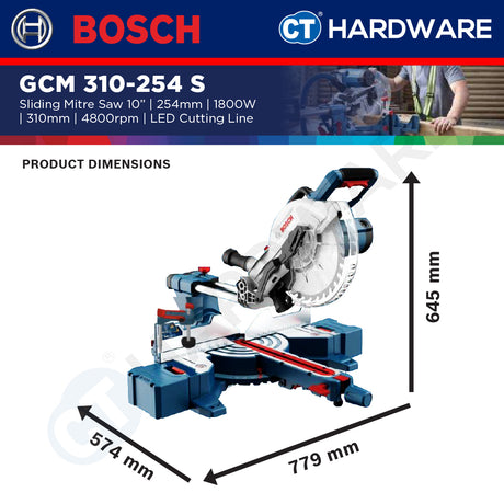 Bosch PRO GCM 310-254 S Mitre Saw 254mm 1800W [0601B532L0]