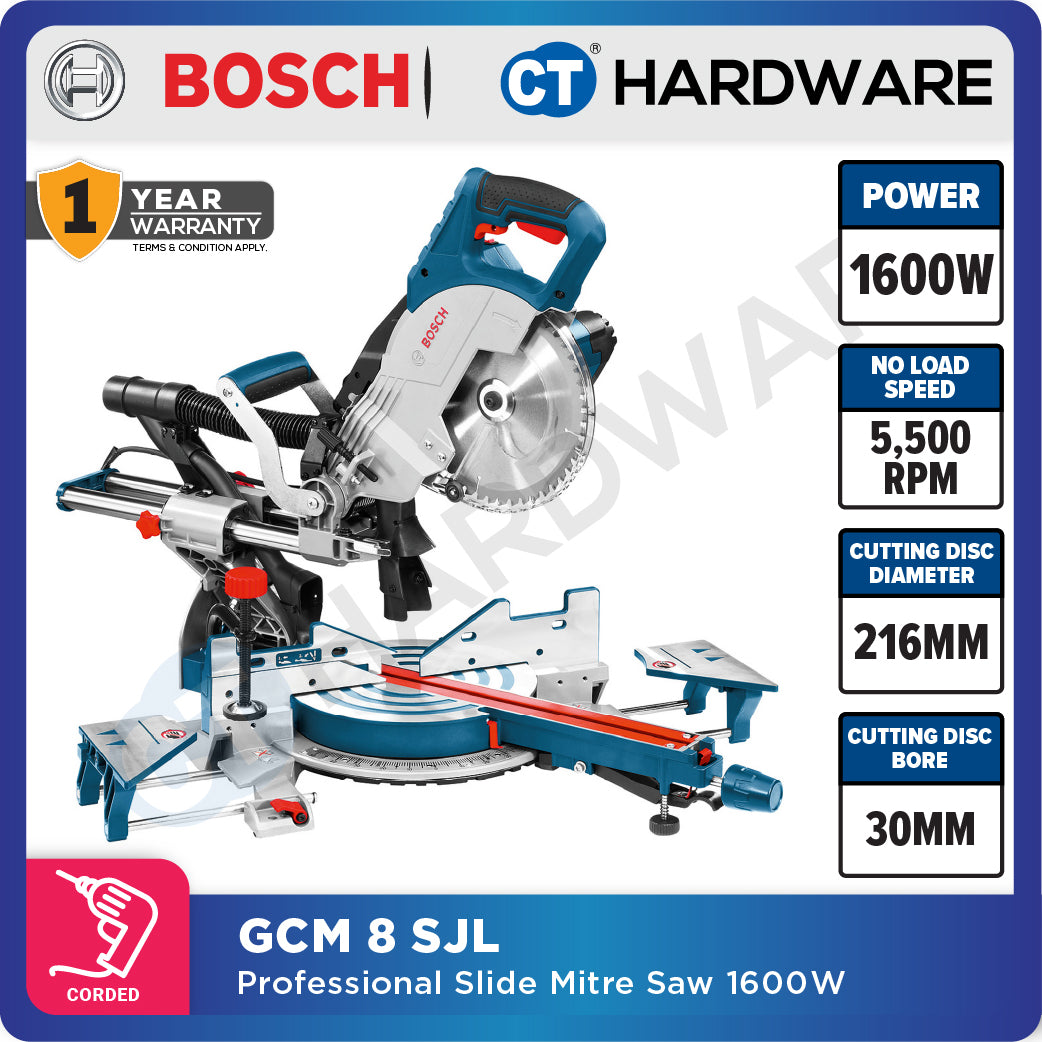 Bosch GCM 8 SJL Professional Sliding Mitre Saw 8" 1600W [0601B191L0 | GCM8SJL]