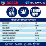 Bosch PRO GDI50-65D Concrete Vibrator Poker 50mm 0.65m Whip [06019P9200]