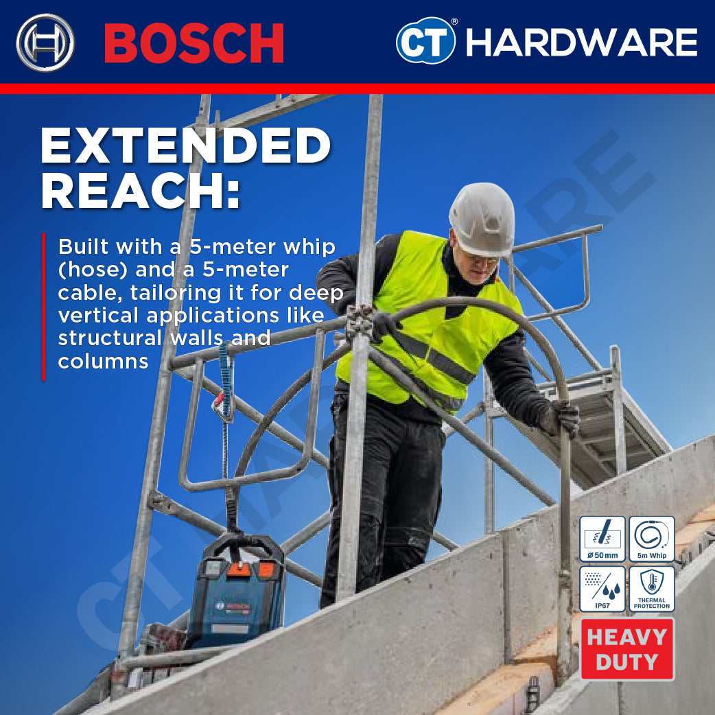 Bosch PRO GDI50-500 Concrete Vibrator Poker 50mm 5m Whip [06019P9500]