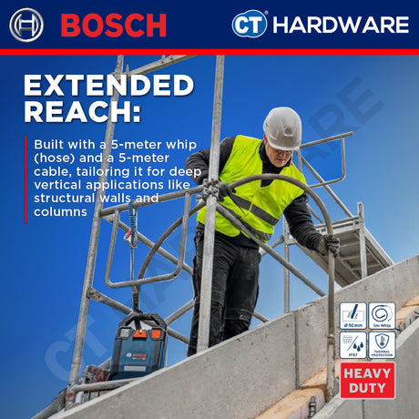 Bosch PRO GDI50-500 Concrete Vibrator Poker 50mm 5m Whip [06019P9500]