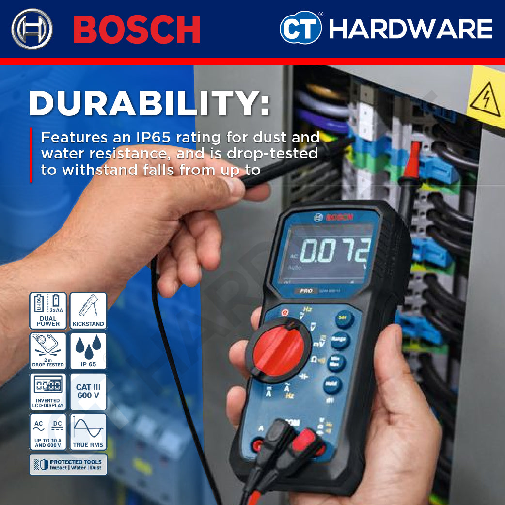 Bosch PRO GDM 600-15 Digital Multimeter 600V 10A AC/DC IP65 [0601077300]