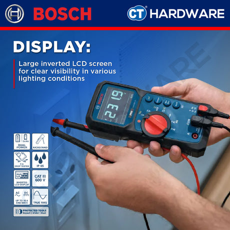Bosch PRO GDM 600-15 Digital Multimeter 600V 10A AC/DC IP65 [0601077300]