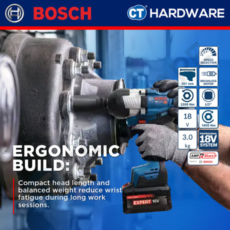 Bosch PRO GDS 18V-1400 Cordless Brushless Impact Wrench 18V 1/2" 1400Nm Solo [06019R50L0]
