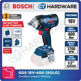 Bosch GDS 18V-400 Professional Cordless Brushless Impact Wrench 18V 1/2" 400Nm | Full Set | SOLO | 1-Battery [06019K00L0 | GDS18V400]