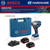 Bosch GDS18V780 Cordless Brushless Impact Wrench 18V 5.0AH | 780NM | 2000RPM Come with 2x 4.0Ah 18V Battery & Charger