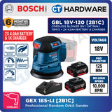 Bosch GEX 185-LI SOLO Professional Brushless Random Orbit Sander 18V, 125MM Without Battery & Charger GEX185LISOLO