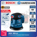Bosch GEX 185-LI SOLO Professional Cordless Random Orbit Sander 18V 125mm [06013A5080 | GEX185LISOLO]