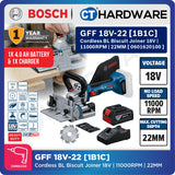 Bosch PRO GFF 18V-22 Cordless Biscuit Joiner 18V 0601620100 (Body Only | 1-Battery | 2-Battery)