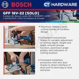 Bosch PRO GFF 18V-22 Cordless Biscuit Joiner 18V 0601620100 (Body Only | 1-Battery | 2-Battery)