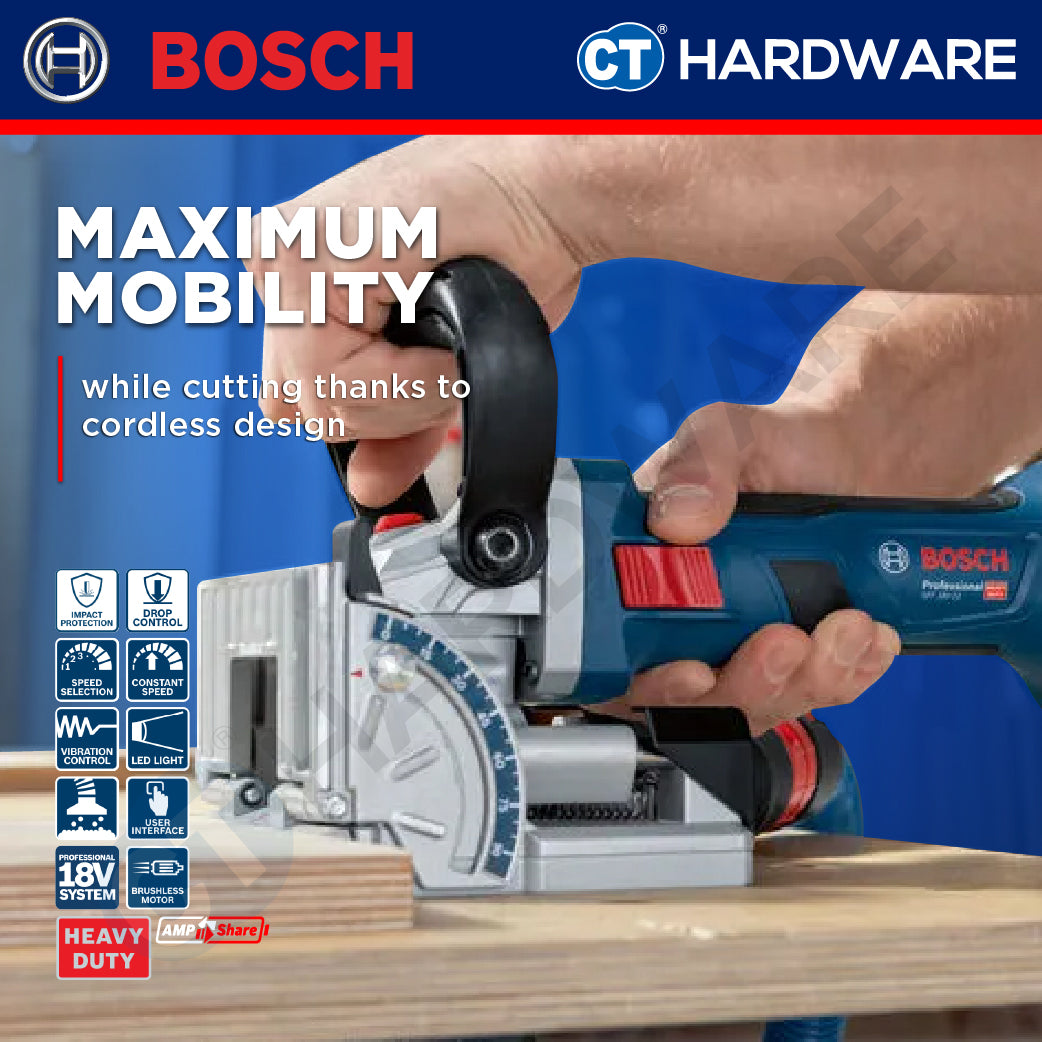Bosch PRO GFF 18V-22 Cordless Biscuit Joiner 18V 0601620100 (Body Only | 1-Battery | 2-Battery)