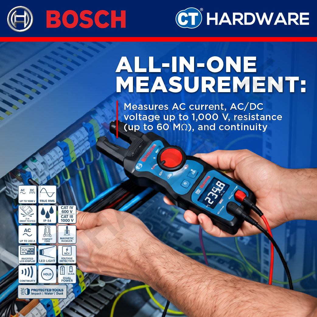 Bosch PRO GFM 1000-15 Fork Meter 1000V 200A AC IP54 [0601077400]