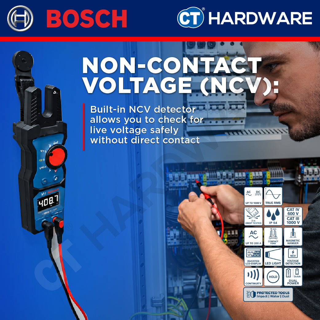Bosch PRO GFM 1000-15 Fork Meter 1000V 200A AC IP54 [0601077400]