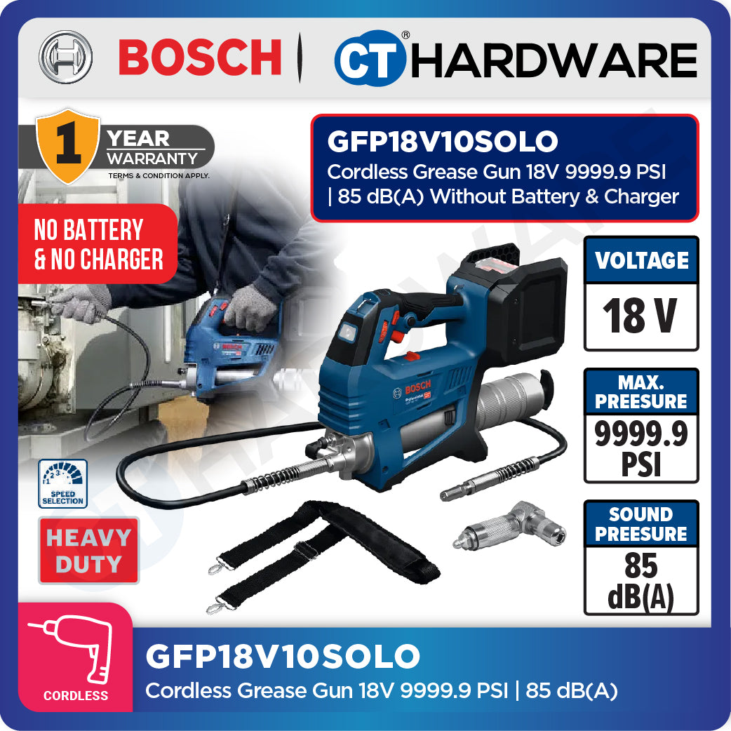 Bosch GFP18V10SOLO Cordless Grease Gun 18V 9999.9 PSI | 85 dB(A) Without Battery & Charger [ SOLO UNIT ]