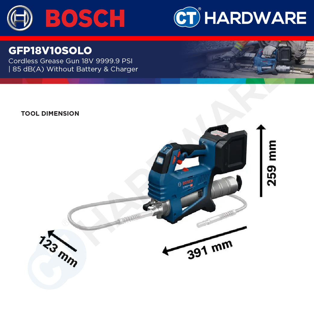 Bosch GFP18V10SOLO Cordless Grease Gun 18V 9999.9 PSI | 85 dB(A) Without Battery & Charger [ SOLO UNIT ]