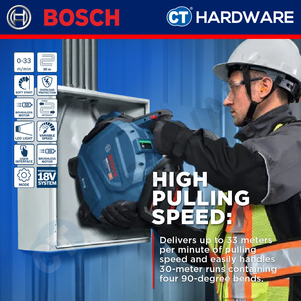 Bosch PRO GFT 18V-30 Cordless Brushless Fish Tape 18V 30m Solo [06019T00K0]