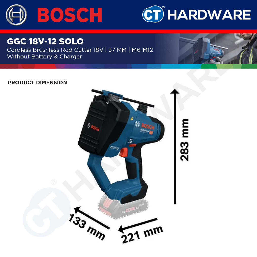 Bosch GGC 18V-12 SOLO Cordless Brushless Rod Cutter 18V | 37 MM Without Battery & Charger | GGC18V12SOLO