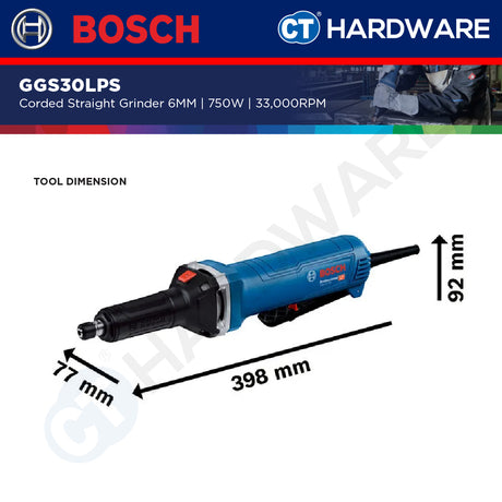 Bosch GGS30LPS Corded Straight Grinder 6MM | 750W | 33,000RPM [ LONGER SHANK ]