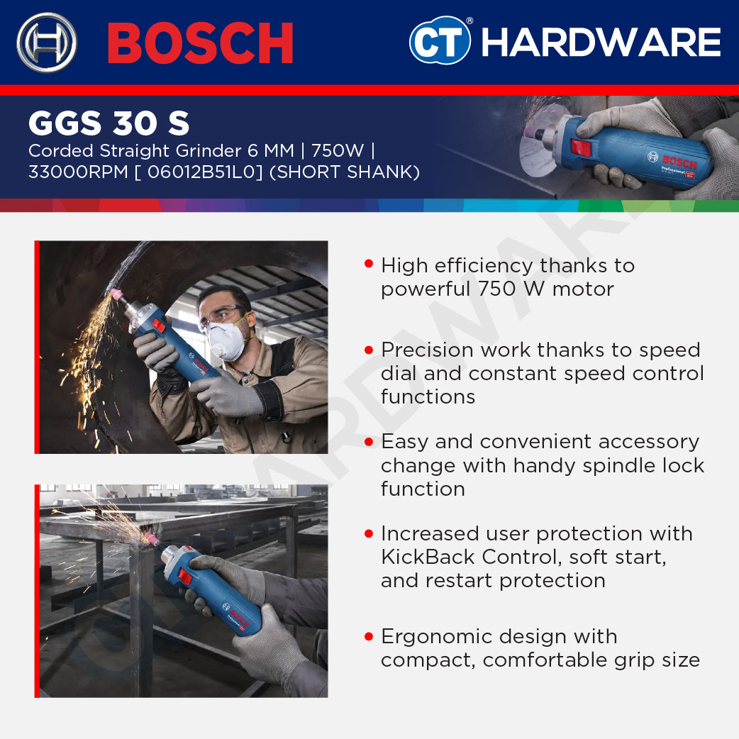 Bosch PRO GGS 30 S Straight Grinder 750W 06012B51L0