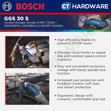Bosch PRO GGS 30 S Straight Grinder 750W 06012B51L0
