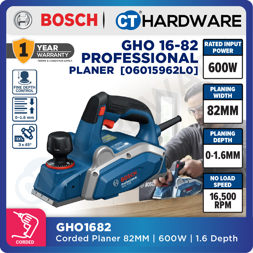 Bosch GHO 16-82 Professional Planer 82mm Wood Planing Machine GHO1682