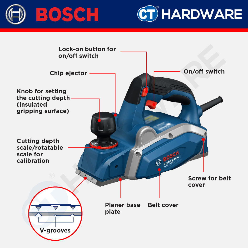 Bosch GHO 16-82 Professional Planer 82mm Wood Planing Machine GHO1682
