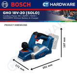Bosch PRO GHO 18V-20 Cordless Brushless Planer 18V 82mm Solo [06015B52L0]