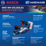 Bosch PRO GHO 18V-20 Cordless Brushless Planer 18V 82mm Solo [06015B52L0]