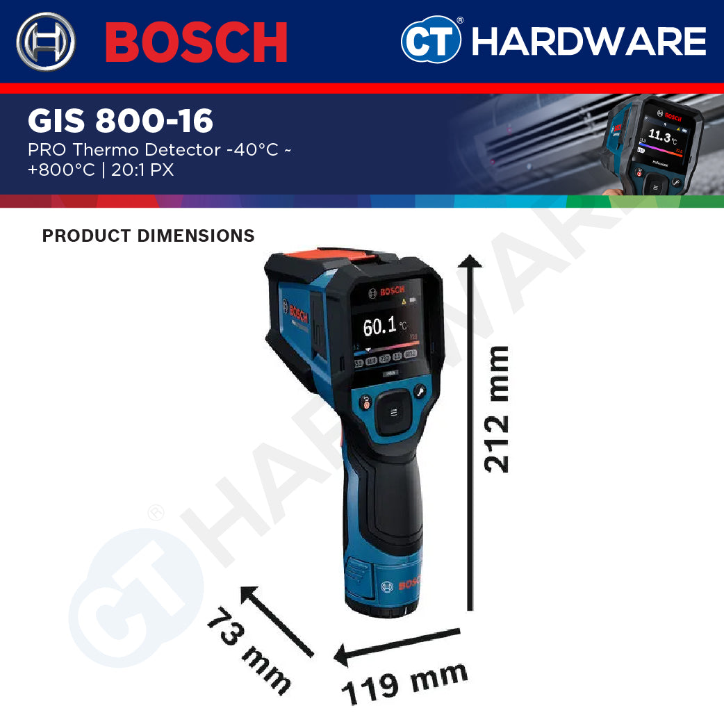 Bosch PRO GIS800-16 Thermo Detector -40°C to +800°C 20:1 [0601083BK0]