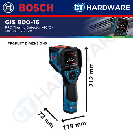 Bosch PRO GIS800-16 Thermo Detector -40°C to +800°C 20:1 [0601083BK0]