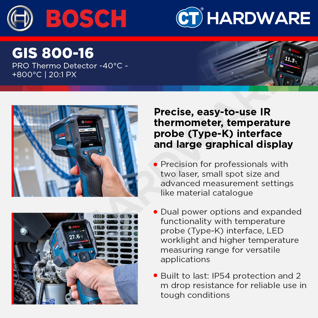 Bosch PRO GIS800-16 Thermo Detector -40°C to +800°C 20:1 [0601083BK0]