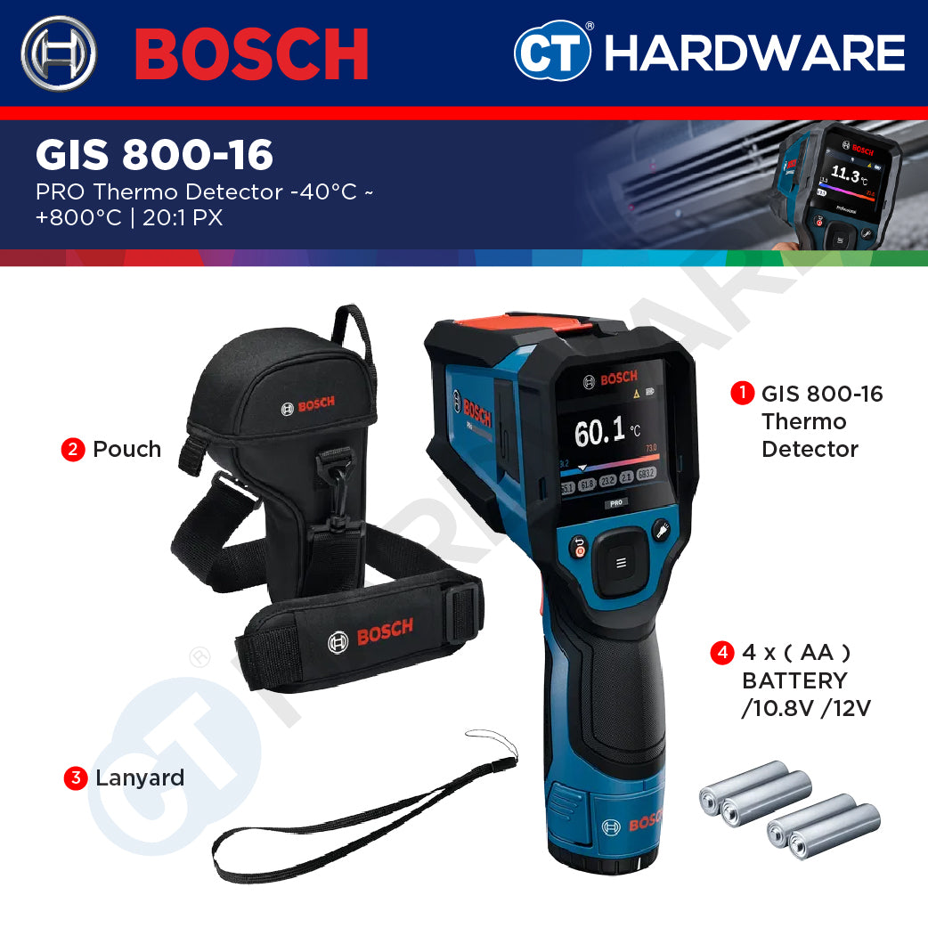 Bosch PRO GIS800-16 Thermo Detector -40°C to +800°C 20:1 [0601083BK0]