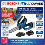 Bosch GKE 18V-20 SOLO Cordless Brushless Pruner Saw 18V, 8" Without Battery & Charger, GKE18V20SOLO