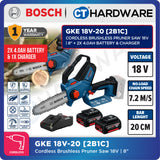 Bosch GKE 18V-20 SOLO Cordless Brushless Pruner Saw 18V, 8" Without Battery & Charger, GKE18V20SOLO