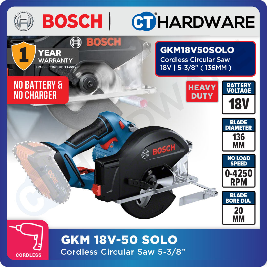 Bosch GKM 18V-50 Cordless Circular Saw 18V | 5-3/8" ( 136MM ) [ GKM18V50SOLO ]