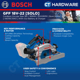 Bosch PRO GKS 18V-57-2 GX Cordless Circular Saw 18V 06016C10K0 (Body Only | 1-Battery | 2-Battery)